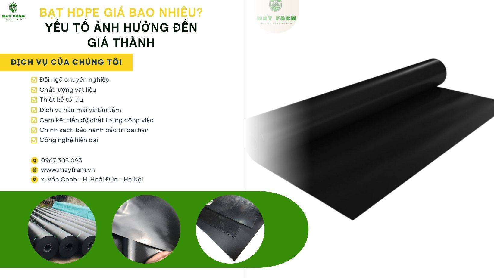 Bạt HDPE Giá Bao Nhiêu? Yếu Tố Ảnh Hưởng Đến Giá Thành