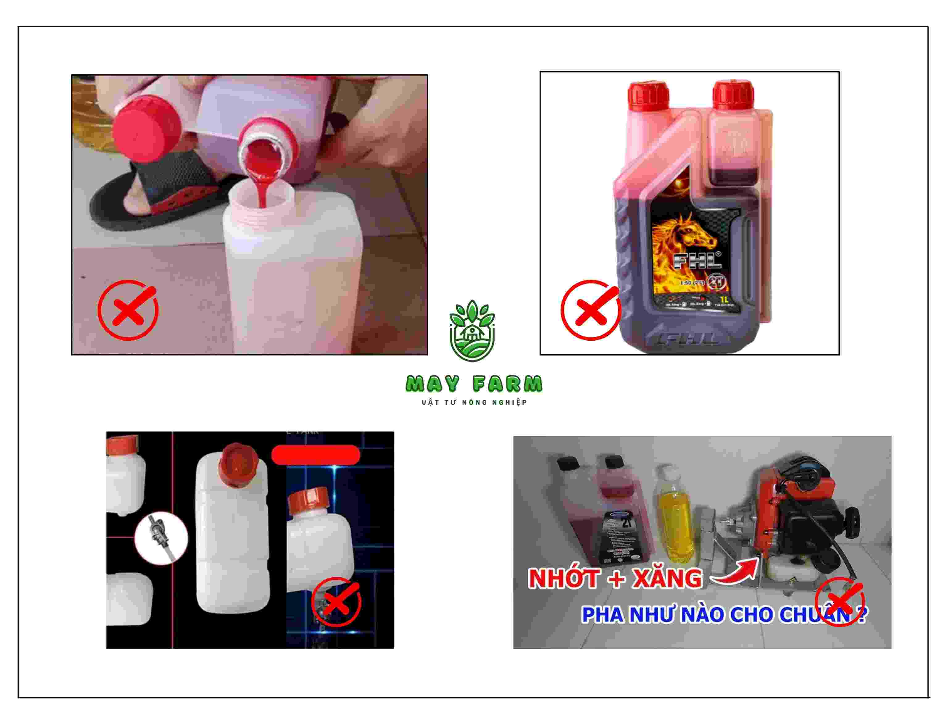 Những sai lầm phổ biến khi pha xăng với nhớt cho máy cắt cỏ