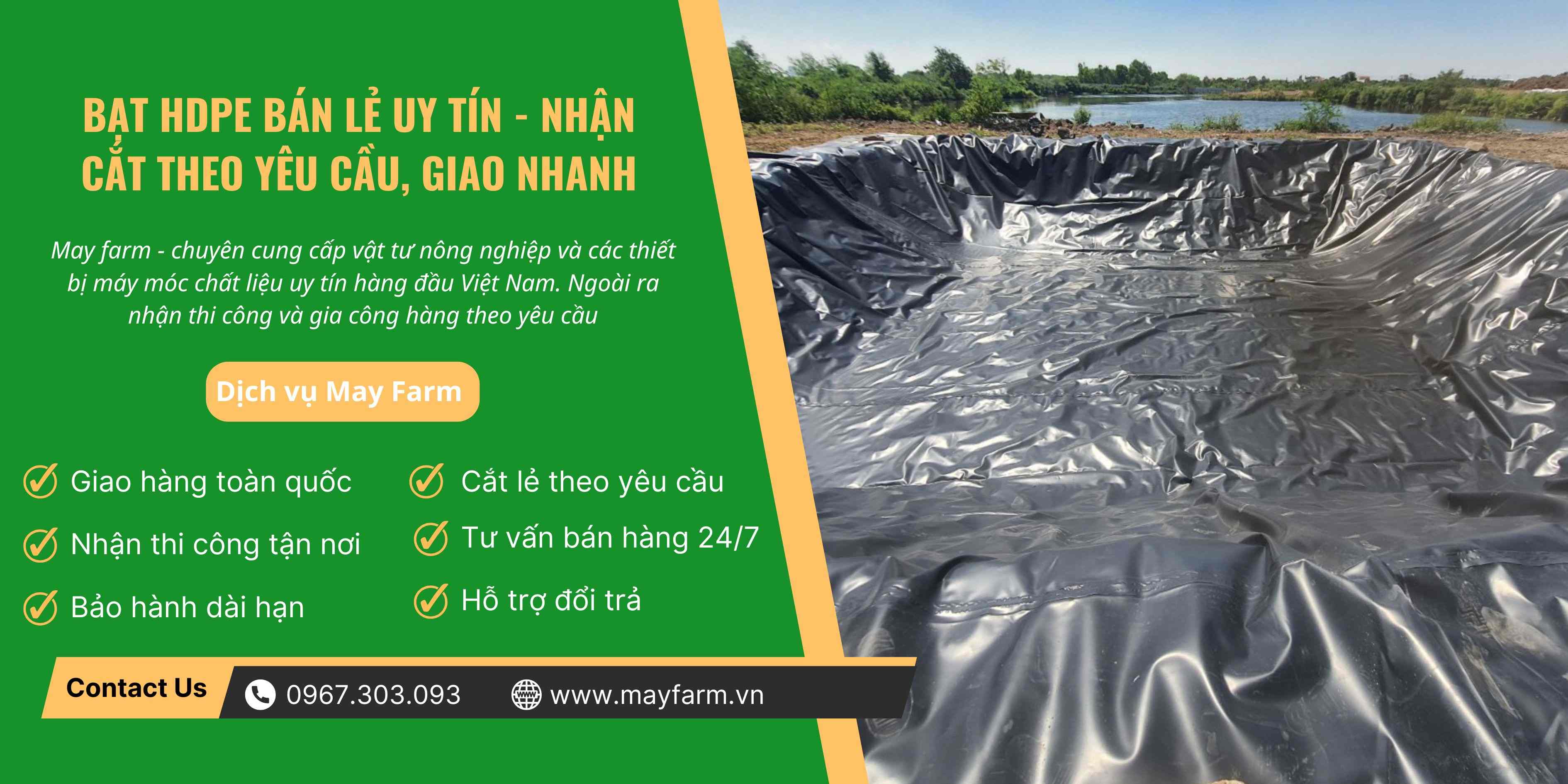 Bạt HDPE Bán Lẻ Uy Tín - Nhận Cắt Theo Yêu Cầu, Giao Nhanh