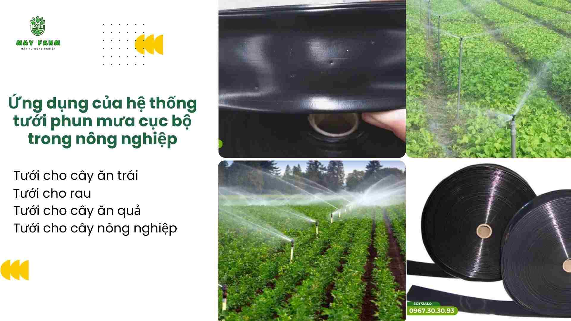 Ứng dụng của hệ thống phun mưa địa phương trong nông nghiệp
