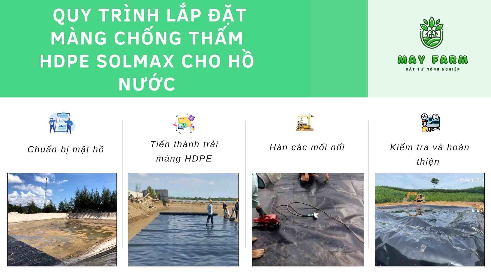 Quy trình lắp đặt màng chống thấm HDPE Solmax cho hồ nước