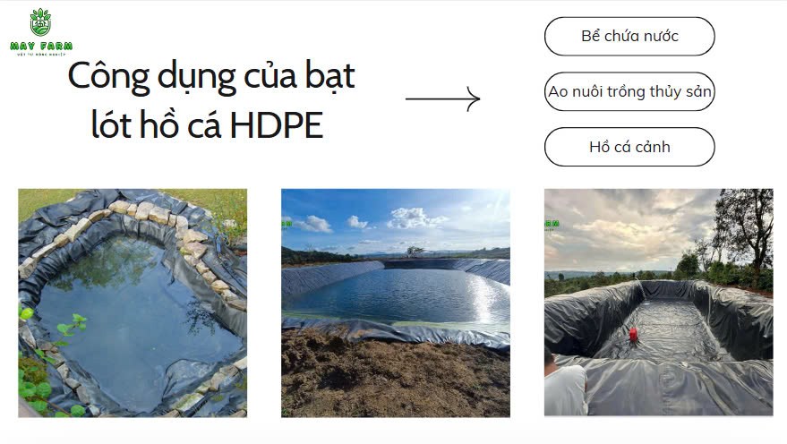  Công dụng của bạt lót hồ cá HDPE