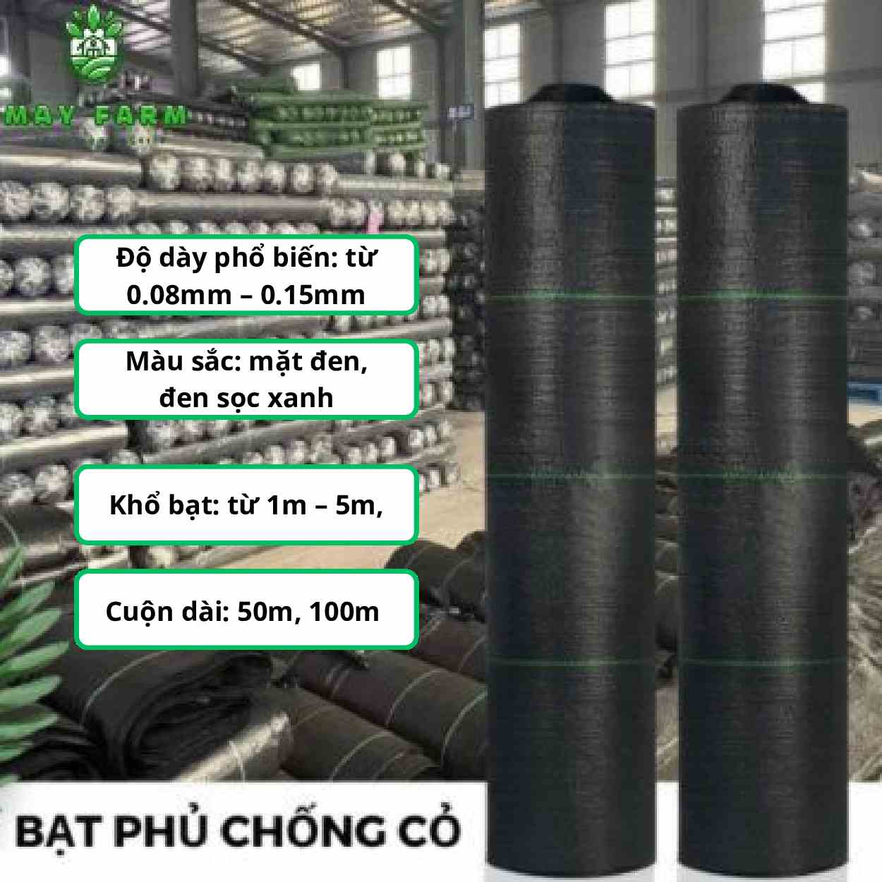Cấu tạo bạt che cỏ dại, bạt phủ luống