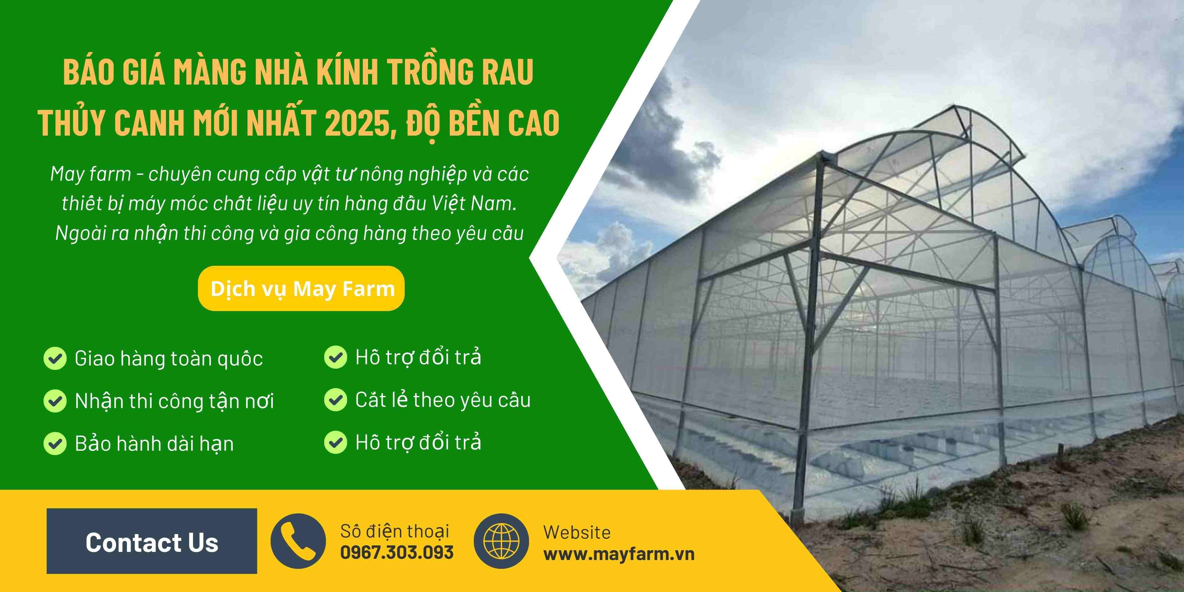 Báo Giá Màng Nhà Kính Trồng Rau Thủy Canh Mới Nhất 2025, Độ Bền Cao