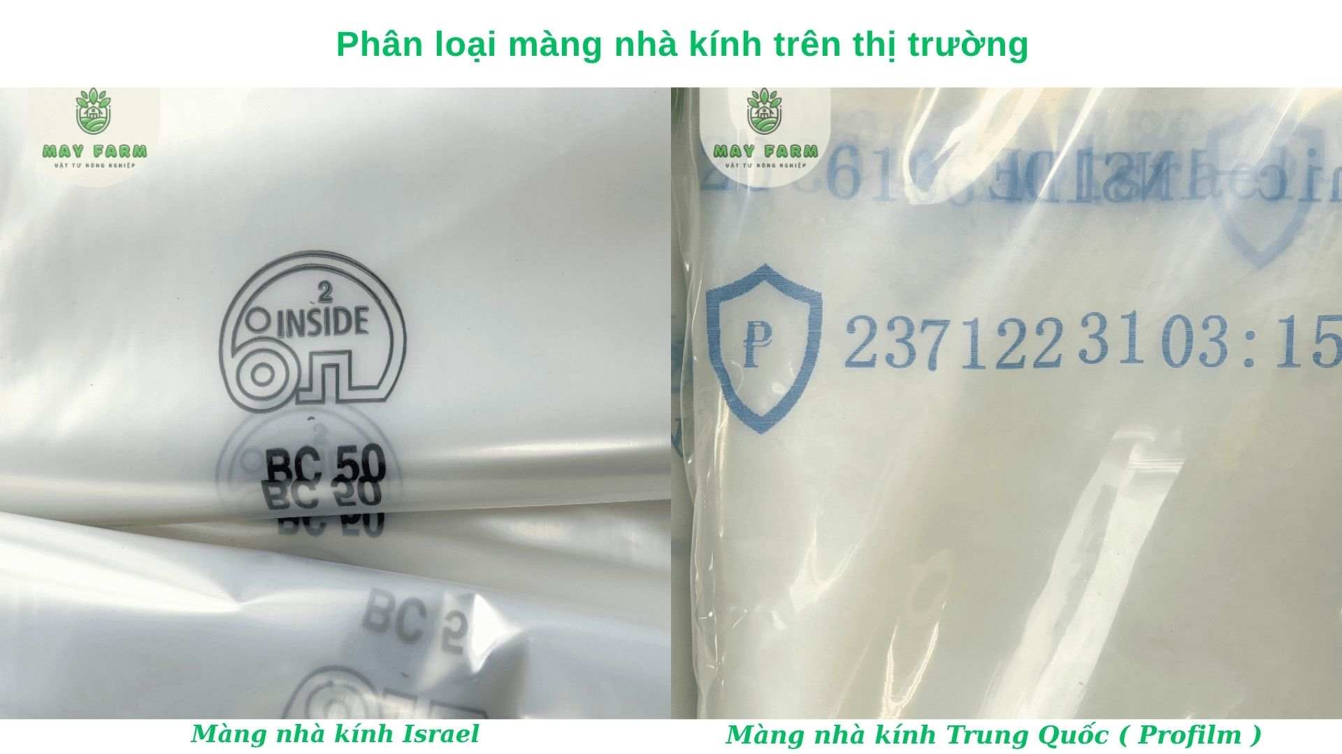 Phân loại màng nhà kính trên thị trường