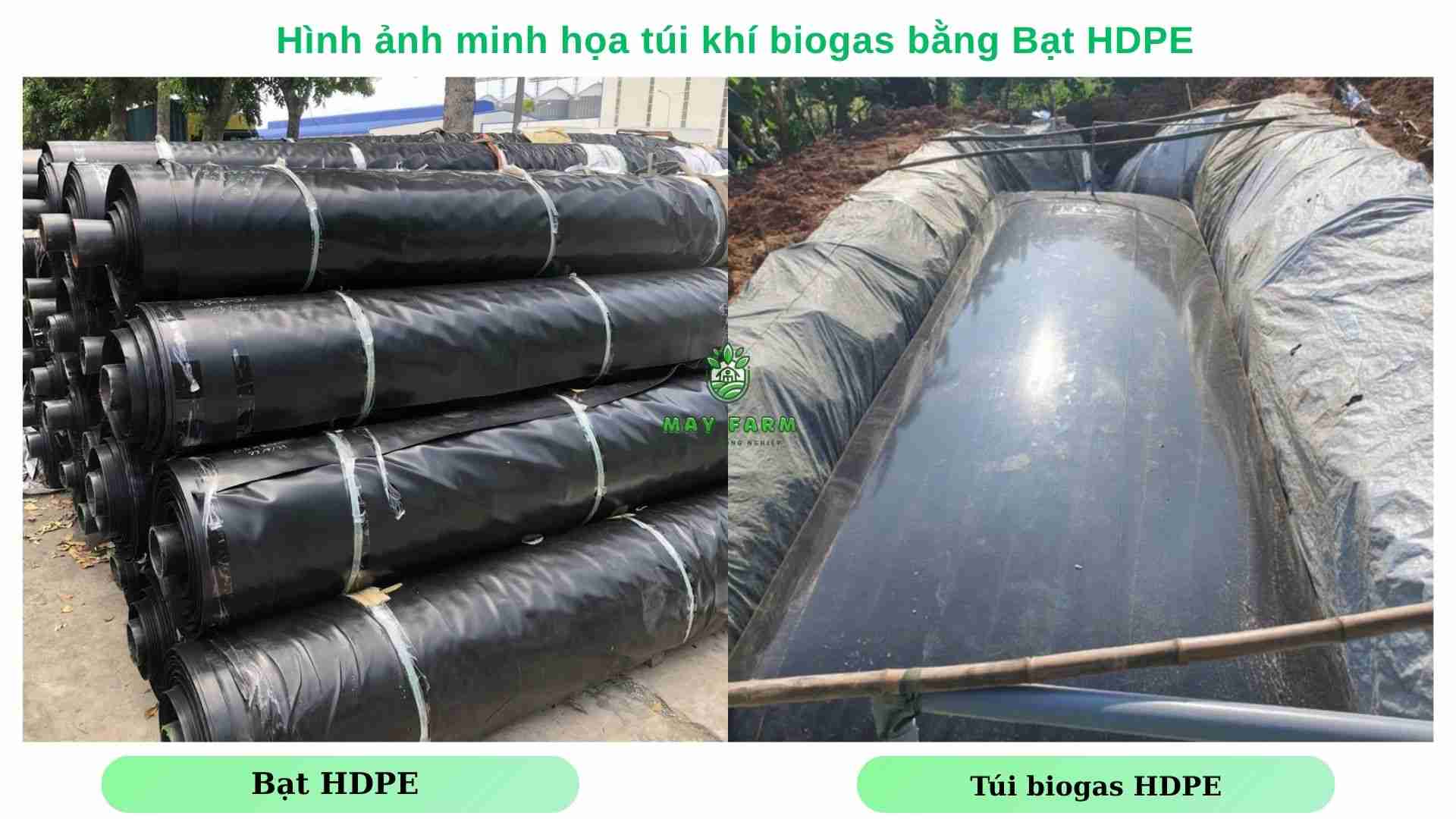 Hình ảnh minh họa túi khí biogas bằng Bạt HDPE 