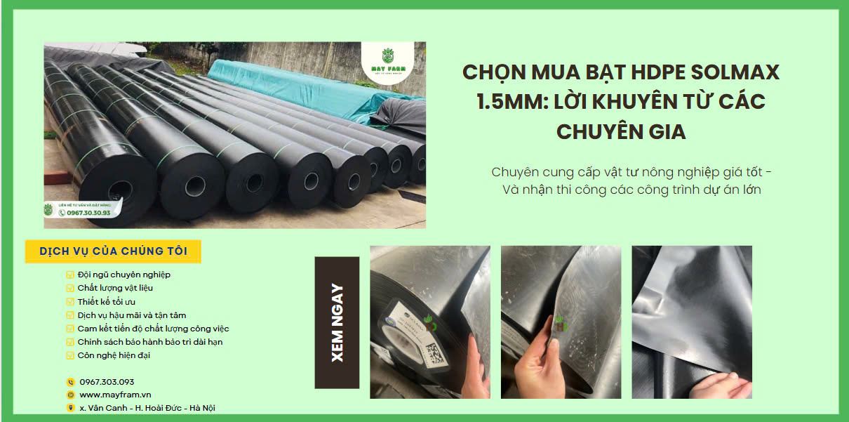 Chọn Mua Bạt HDPE Solmax 1.5mm: Lời Khuyên Từ Các Chuyên Gia