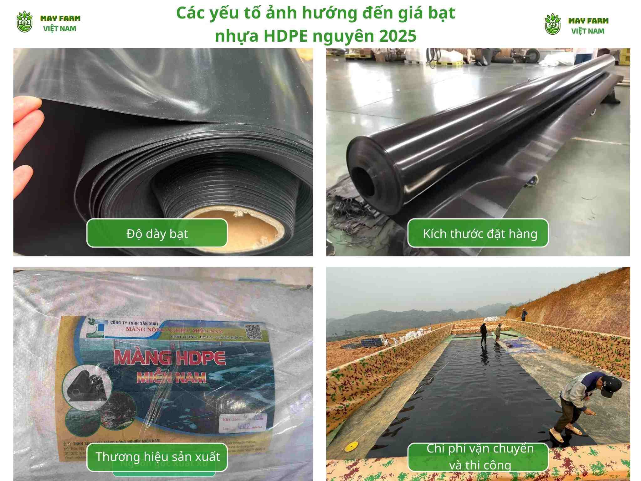 Các yếu tố ảnh hướng đến giá bạt nhựa HDPE nguyên 2025