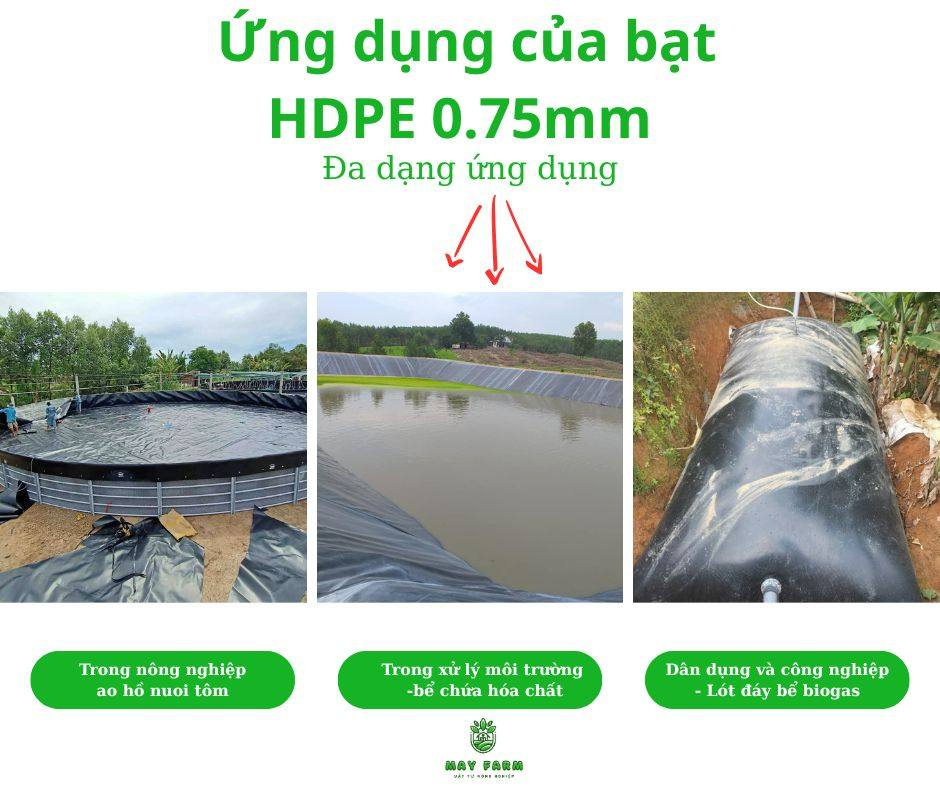  Ứng dụng của bạt HDPE 0.75mm