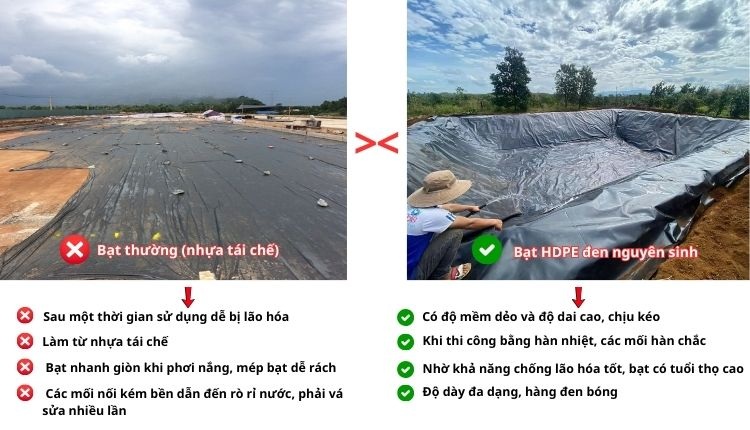 Vì sao nên chọn bạt HDPE đen nguyên sinh thay vì bạt thường
