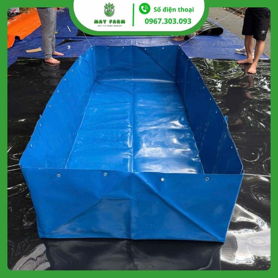 Bể Bạt Màu Xanh HDPE Nuôi Tôm, Cá, Ốc,  Bền Lâu