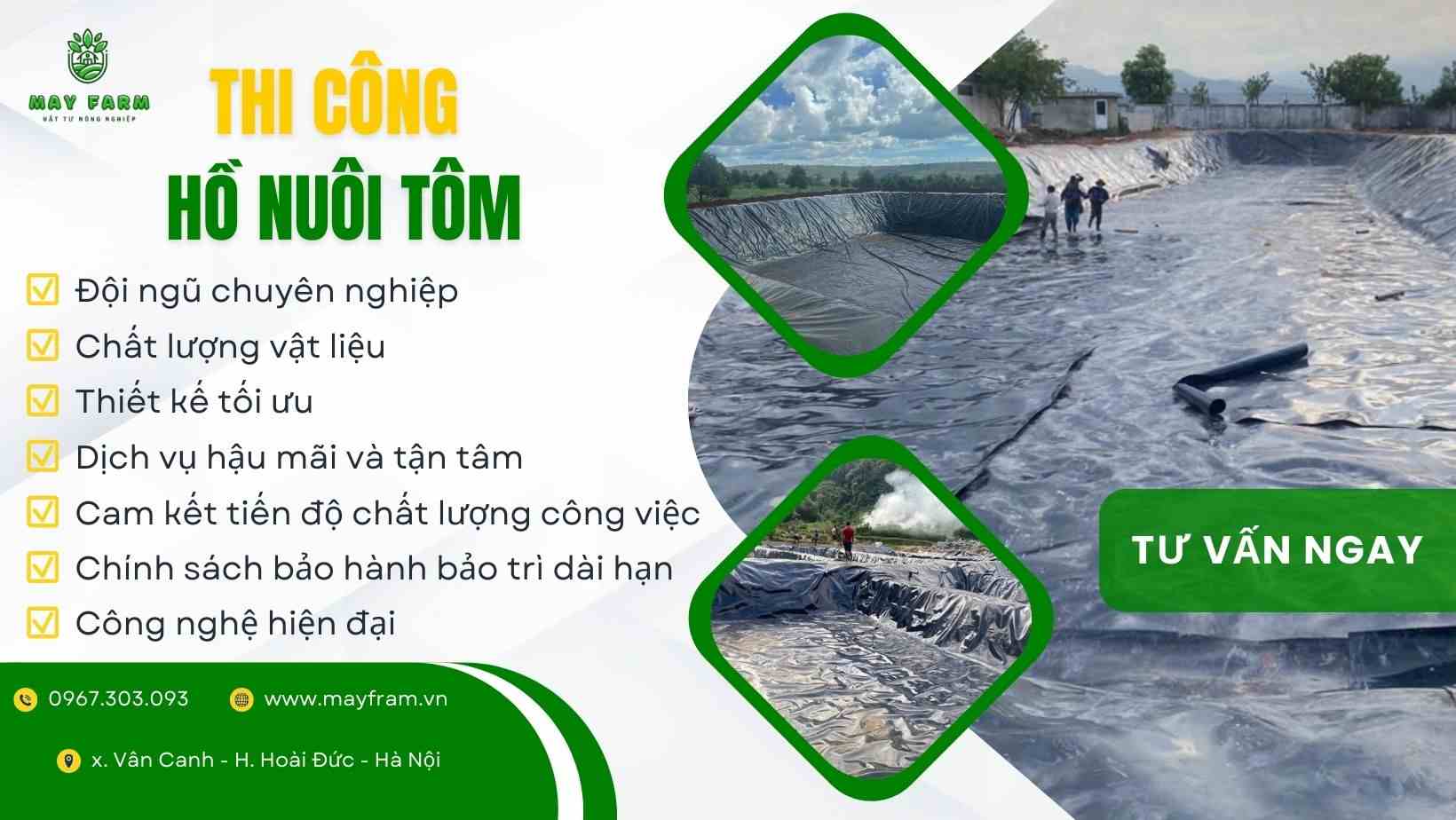 Thi công hồ nuôi tôm