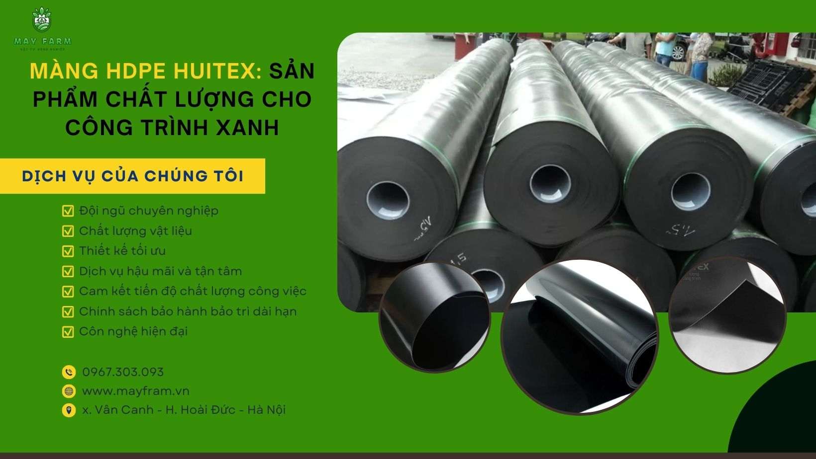 Mồng HDPE huitex: Sản phẩm chất lượng cho công trình xanh