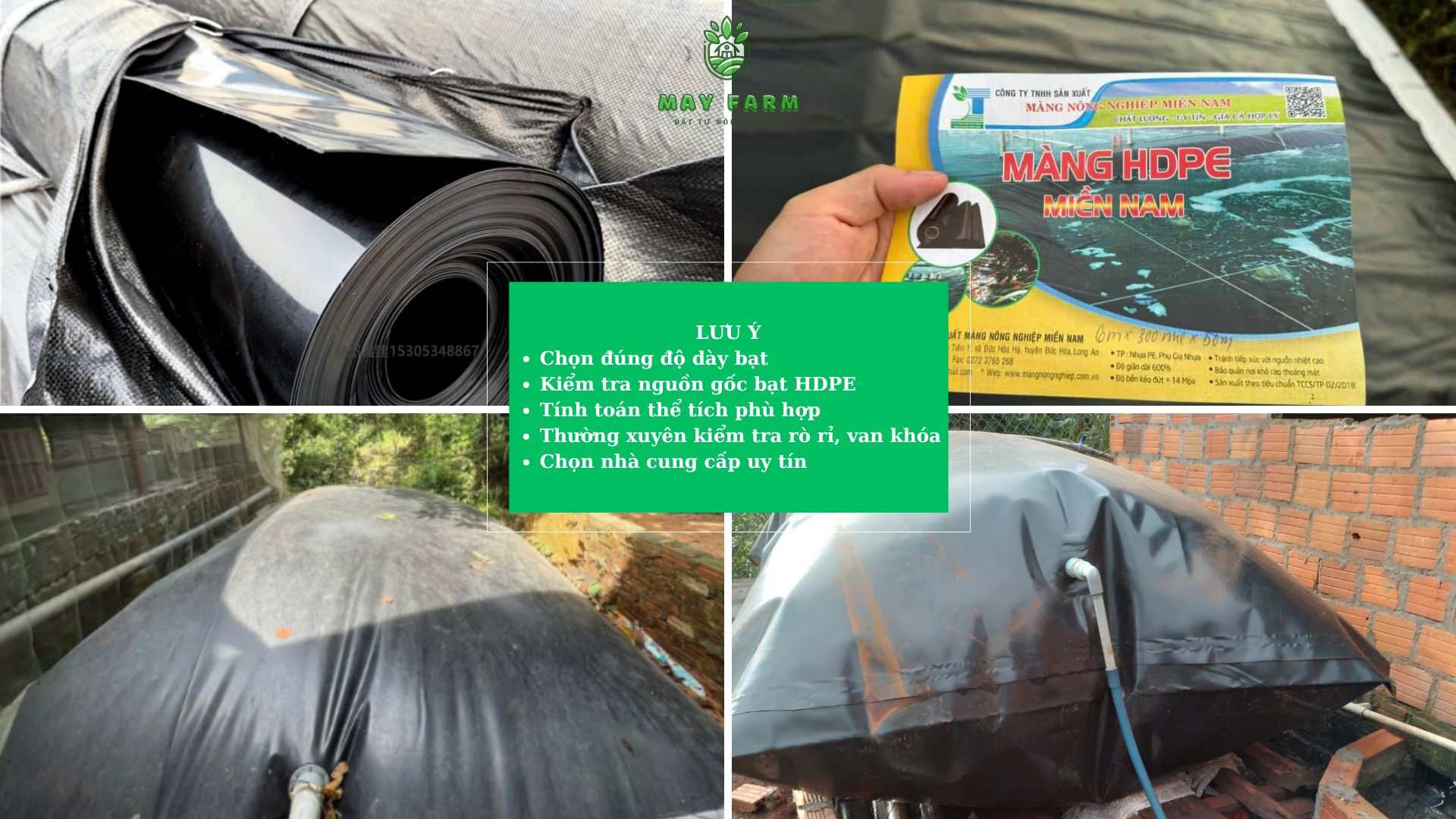 Những lưu ý khi chọn mua và sử dụng túi khí biogas bể biogas bằng bạt HDPE