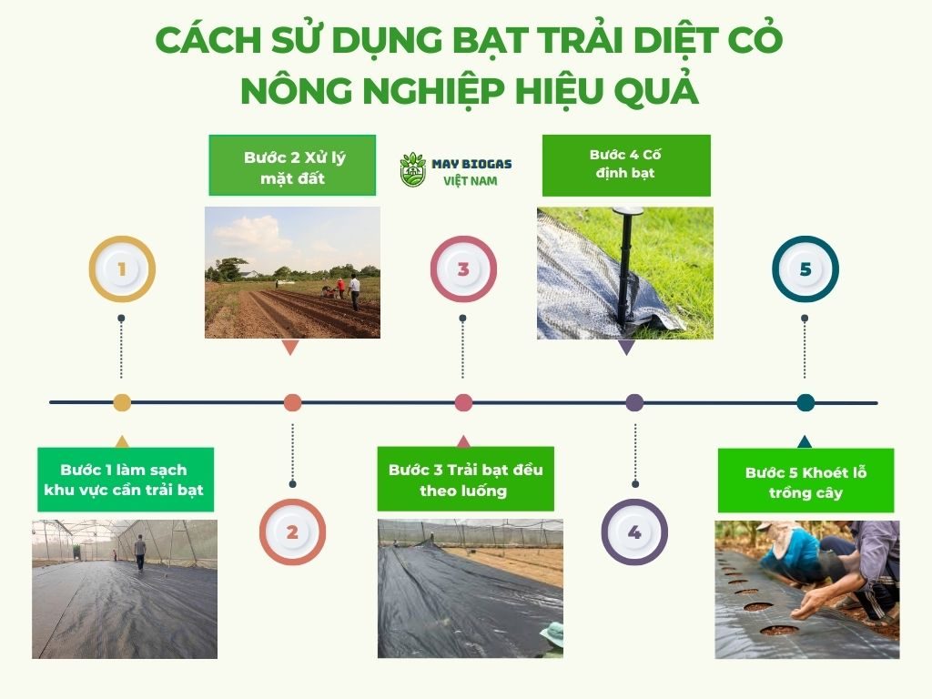Cách sử dụng bạt trải diệt cỏ nông nghiệp hiệu quả