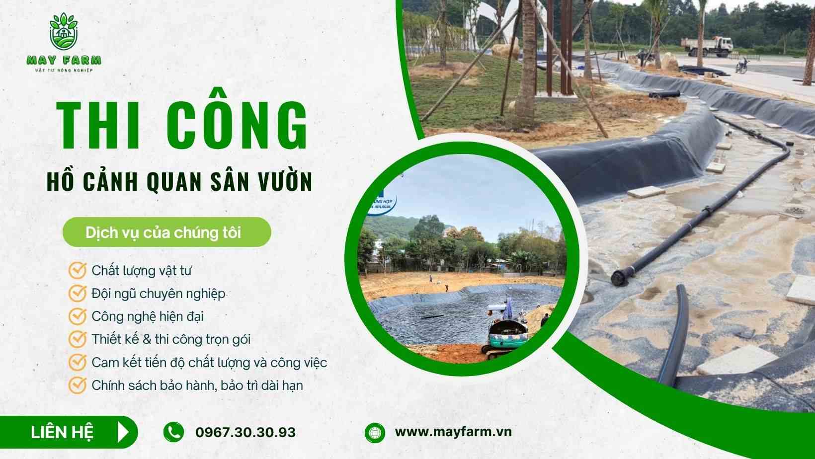 Thi công hồ cảnh quan sân vườn