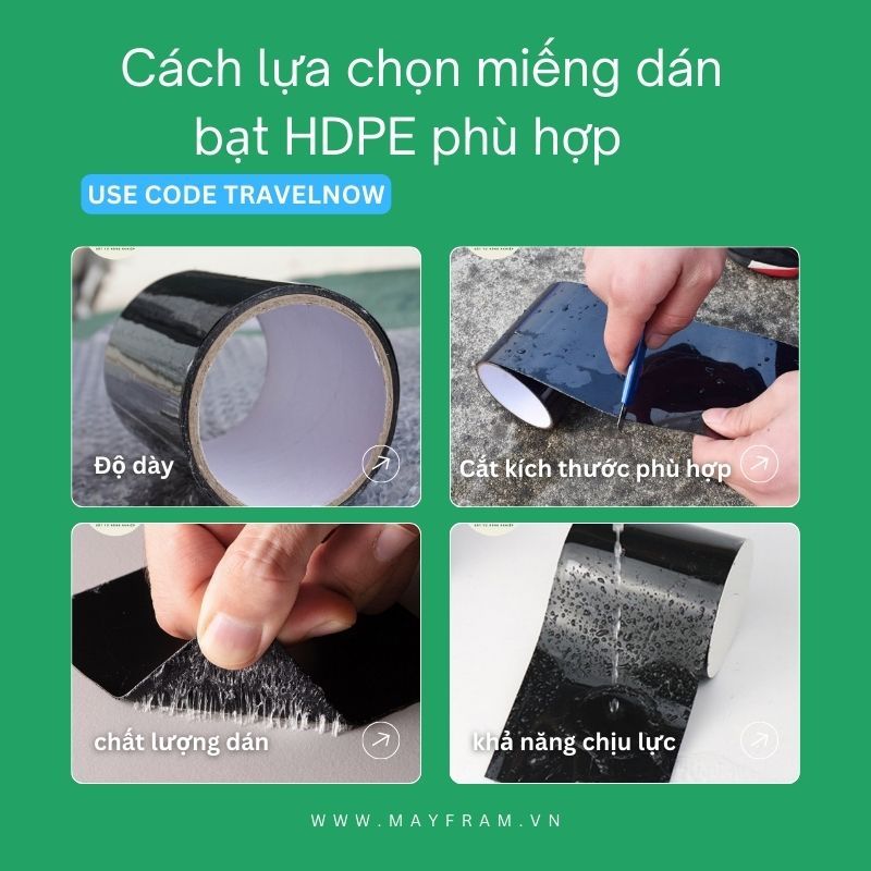 Cách lựa chọn miếng dán bạt HDPE phù hợp  