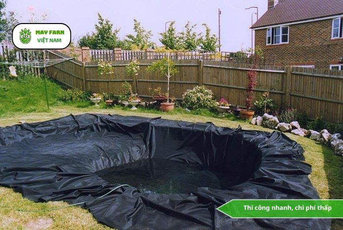 Tại sao nên dùng bạt lót hồ cá Koi thay cho xi măng