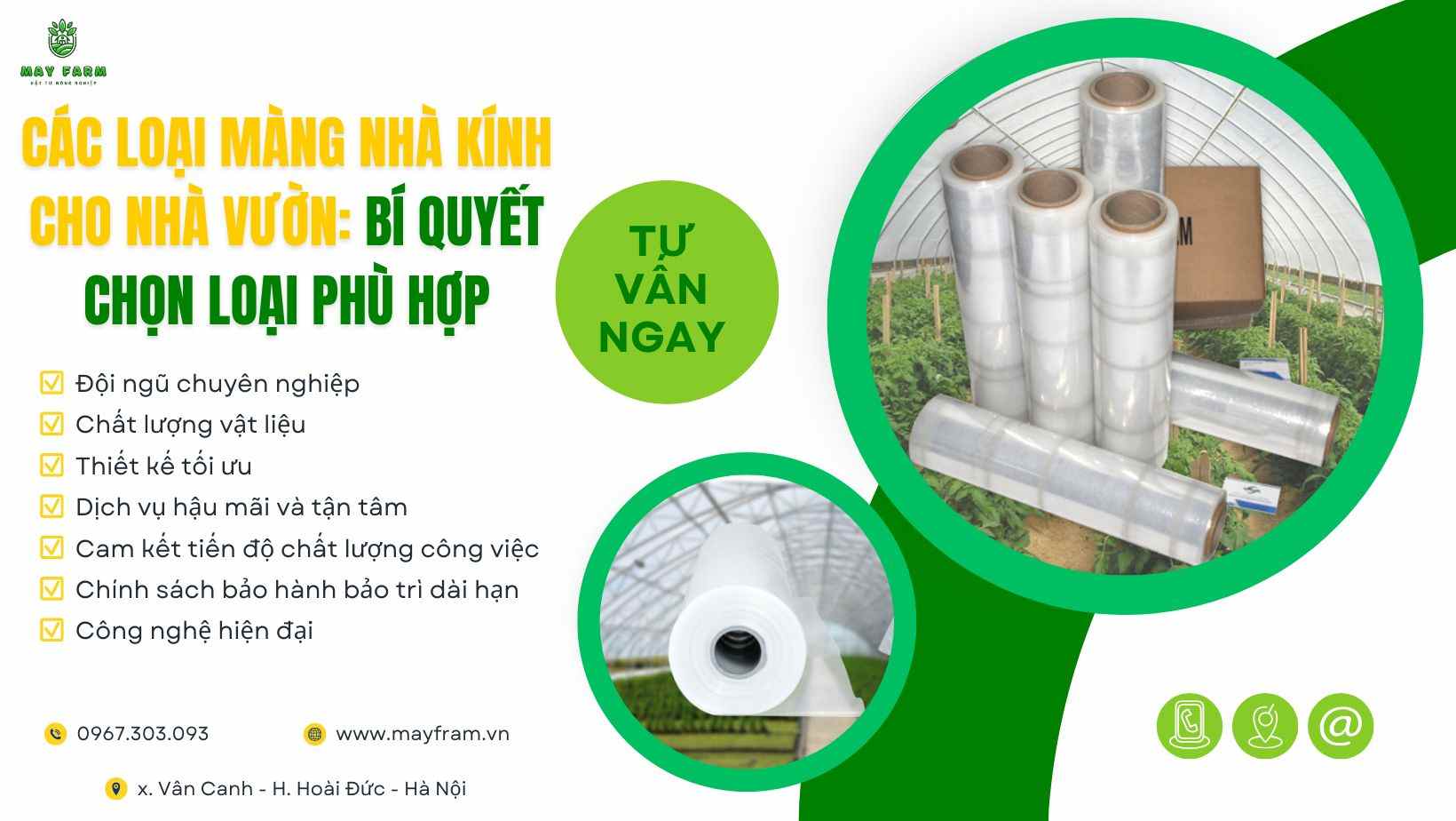 Các loại màng nhà kính cho nhà vườn: Bí quyết chọn loại phù hợp