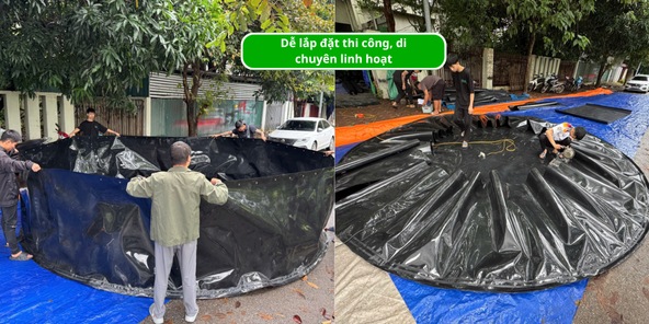 Ưu điểm nổi bật của bể bạt tròn HDPE nuôi cá tôm