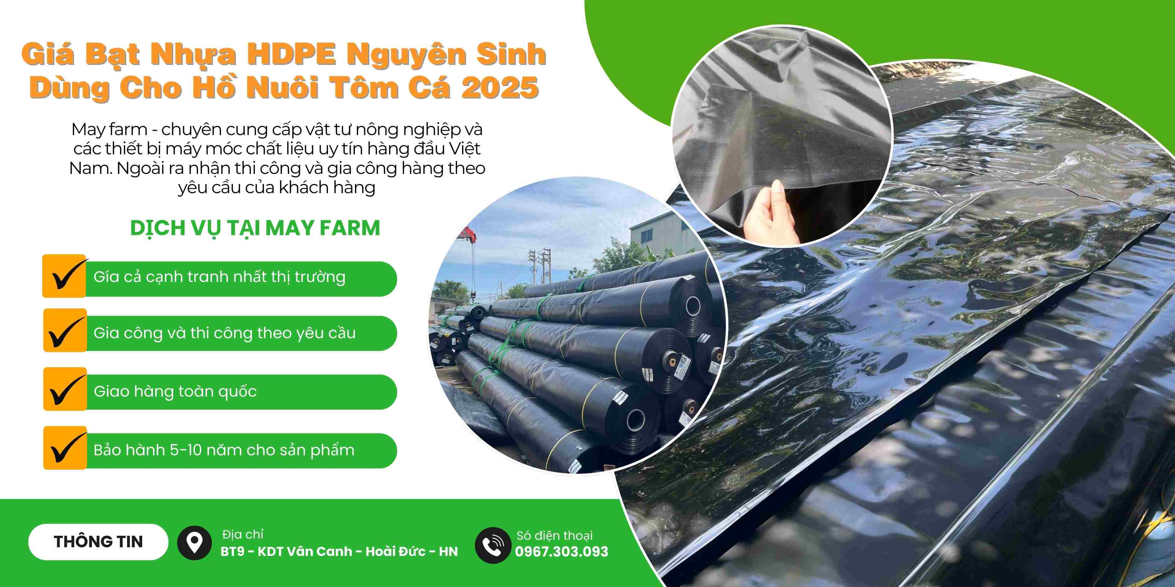 Giá Bạt Nhựa HDPE Nguyên Sinh Dùng Cho Hồ Nuôi Tôm Cá 2025