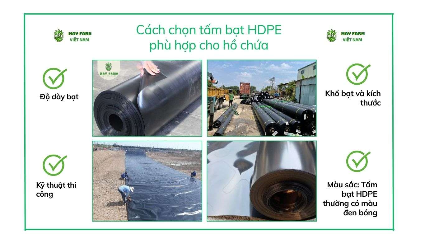 Cách chọn tấm bạt HDPE phù hợp cho hồ chứa