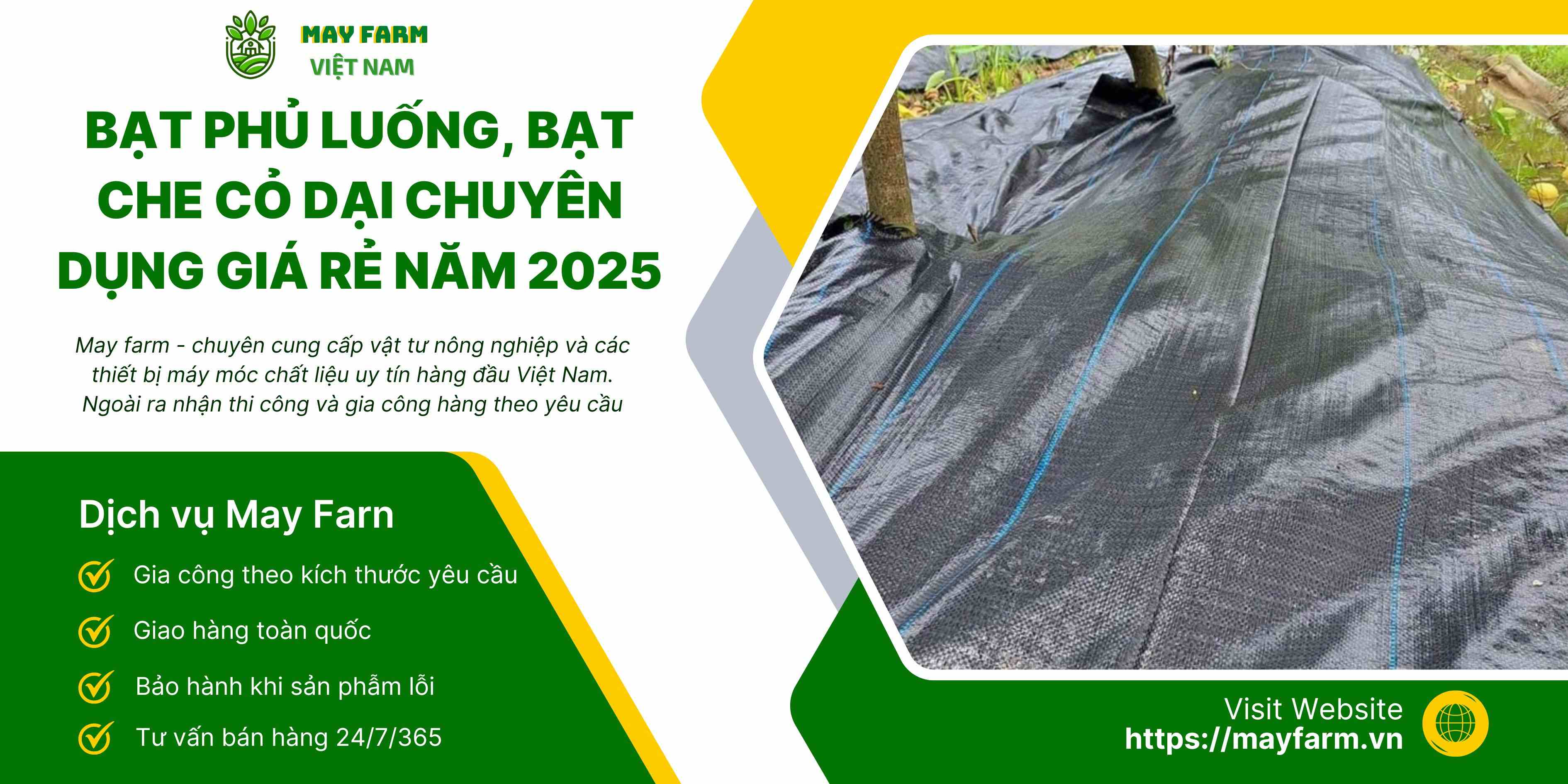 Bạt Phủ Luống, Bạt Che Cỏ Dại Chuyên Dụng Giá Rẻ Năm 2025