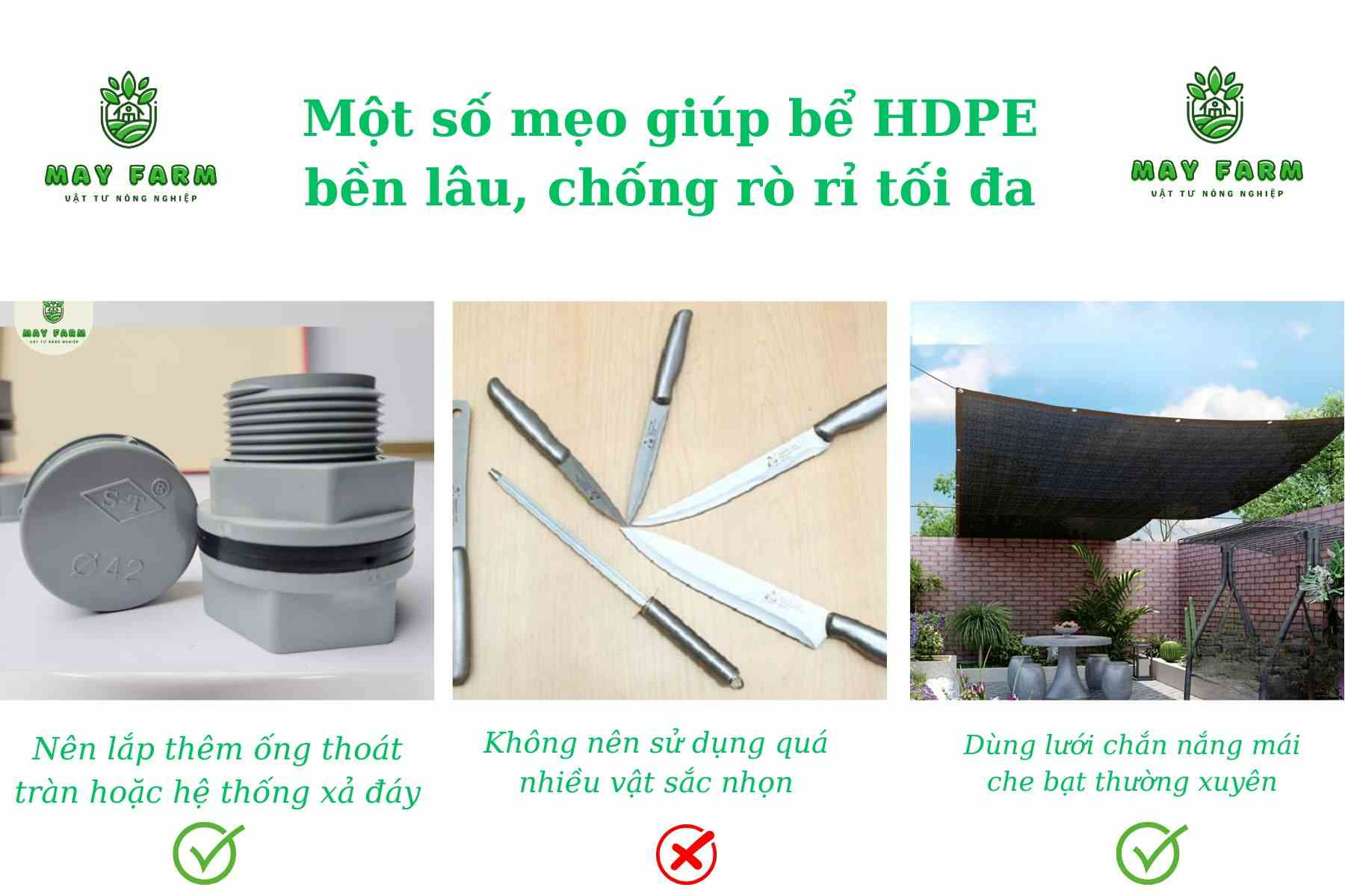 Một số mẹo giúp bể HDPE bền lâu, chống rò rỉ tối đa