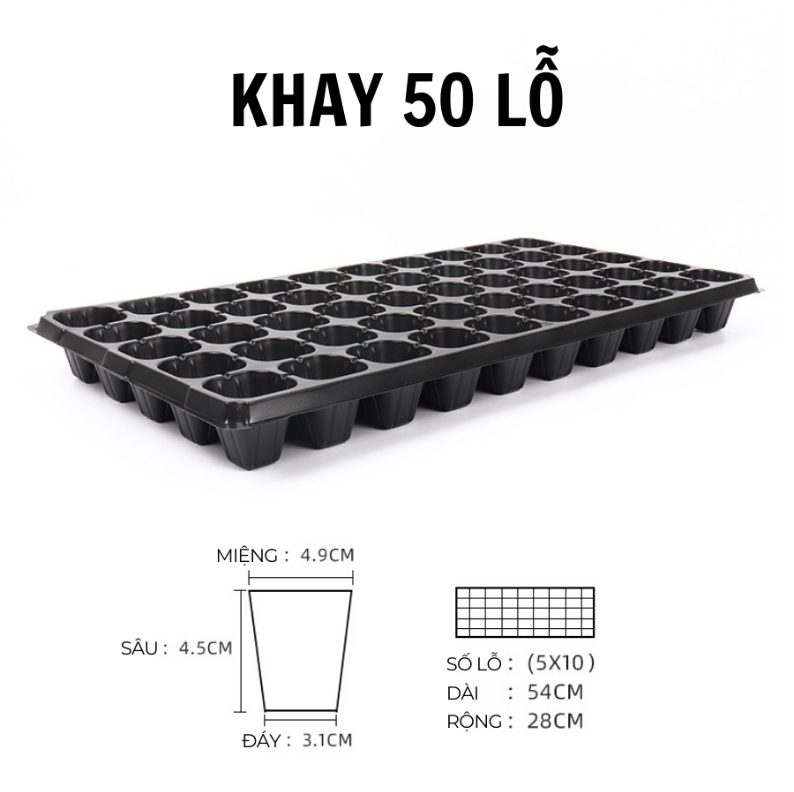 Khay ươm hạt giống 50 lỗ giá tốt, chất lượng, thông số sản phẩm tại May Farm