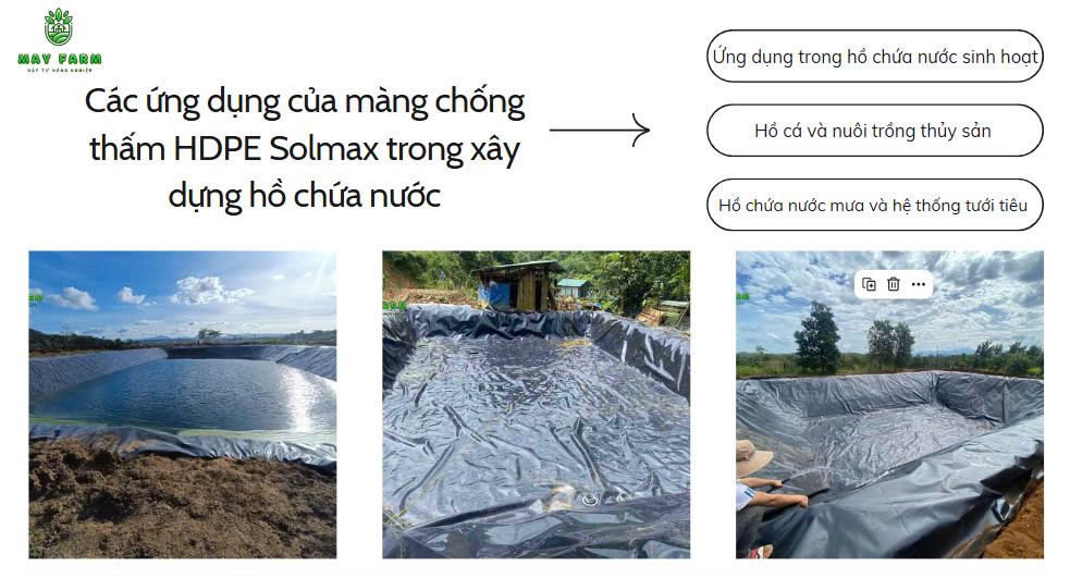 Các ứng dụng của màng chống thấm HDPE Solmax trong xây dựng hồ chứa nước
