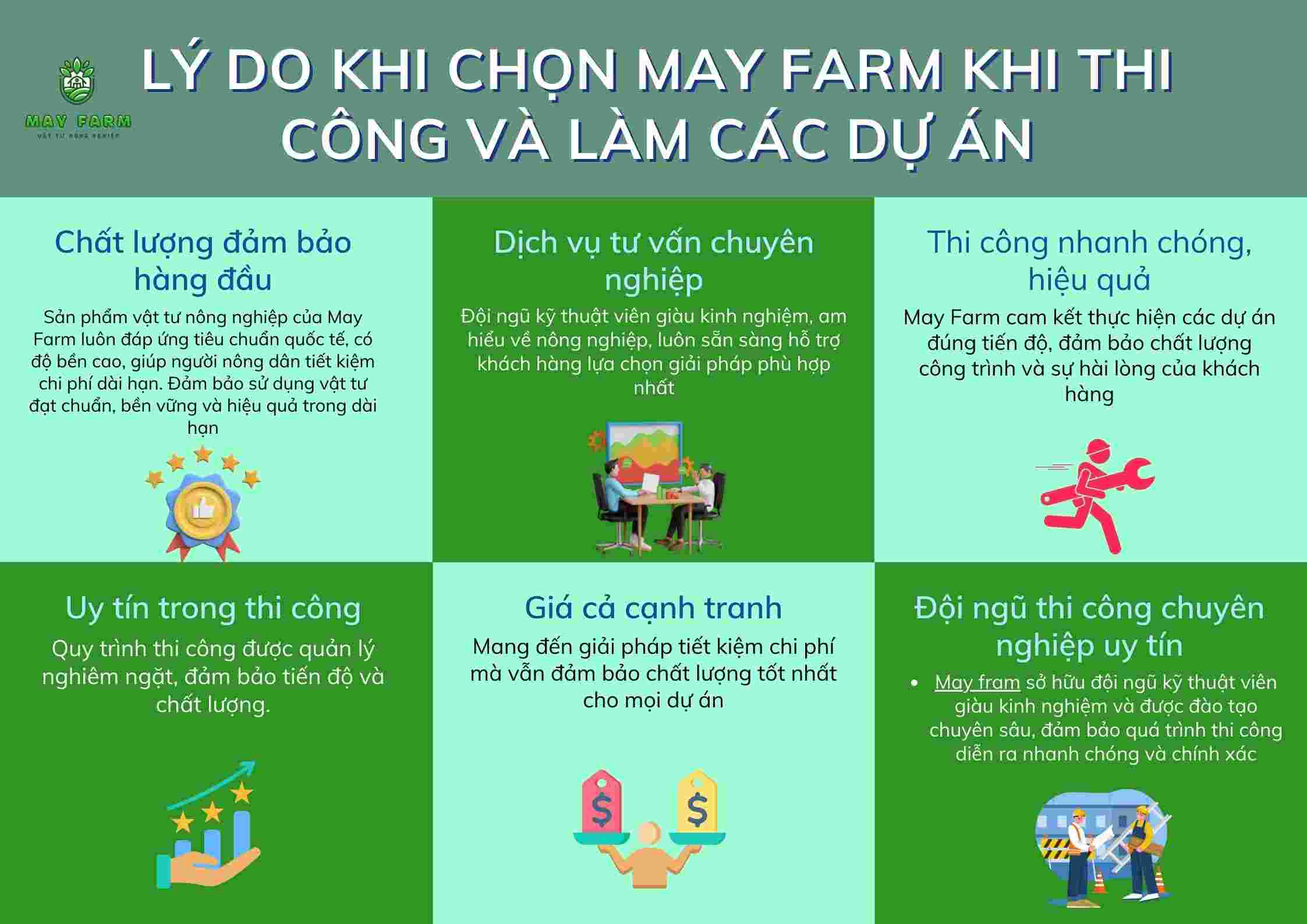 Lý do khi chọn May Farm khi thi công và làm các dự án