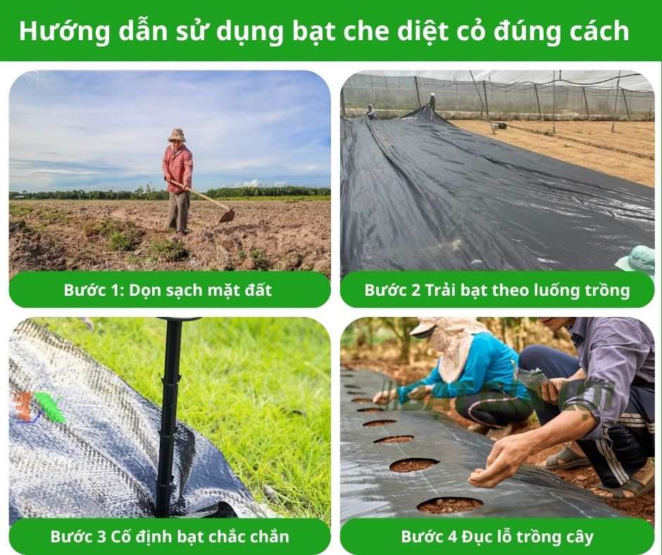 Hướng dẫn sử dụng bạt che diệt cỏ đúng cách