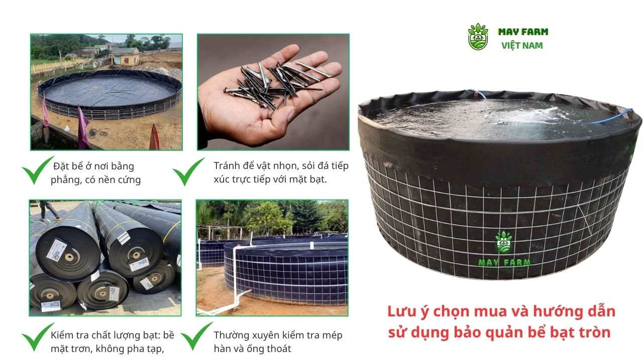 Lưu ý chọn mua và hướng dẫn sử dụng bảo quản bể bạt tròn 