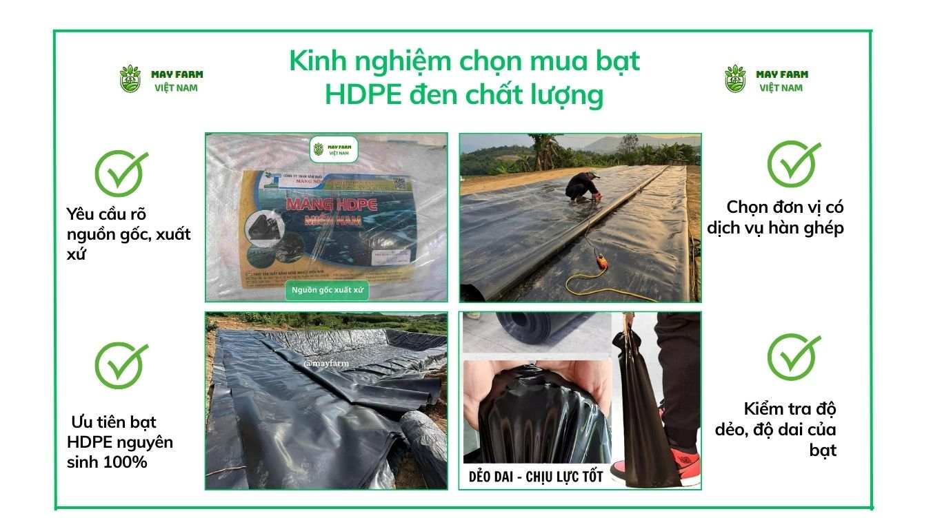 Kinh nghiệm chọn mua bạt HDPE đen chất lượng