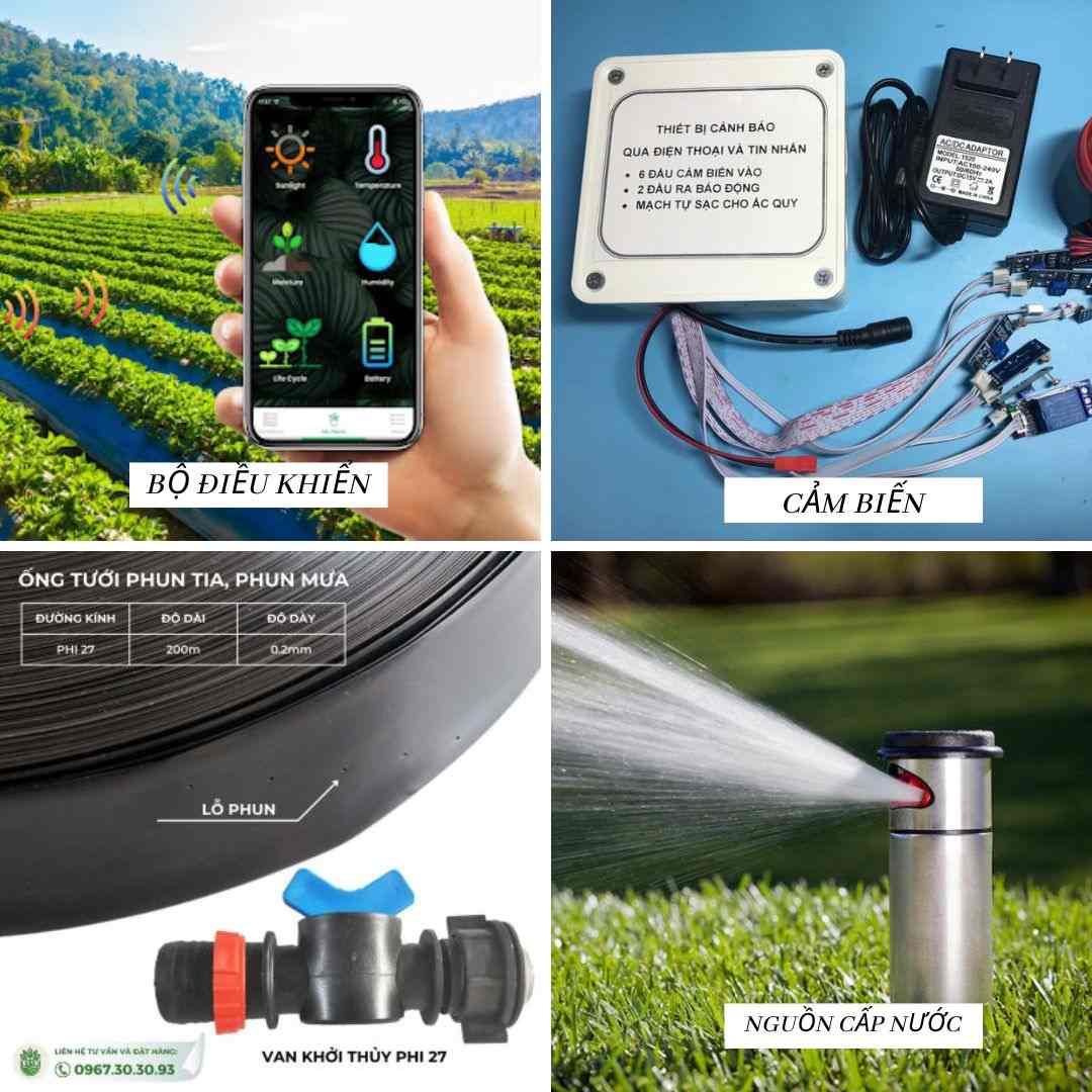 Các thành phần chính của hệ thống tưới cây thông minh