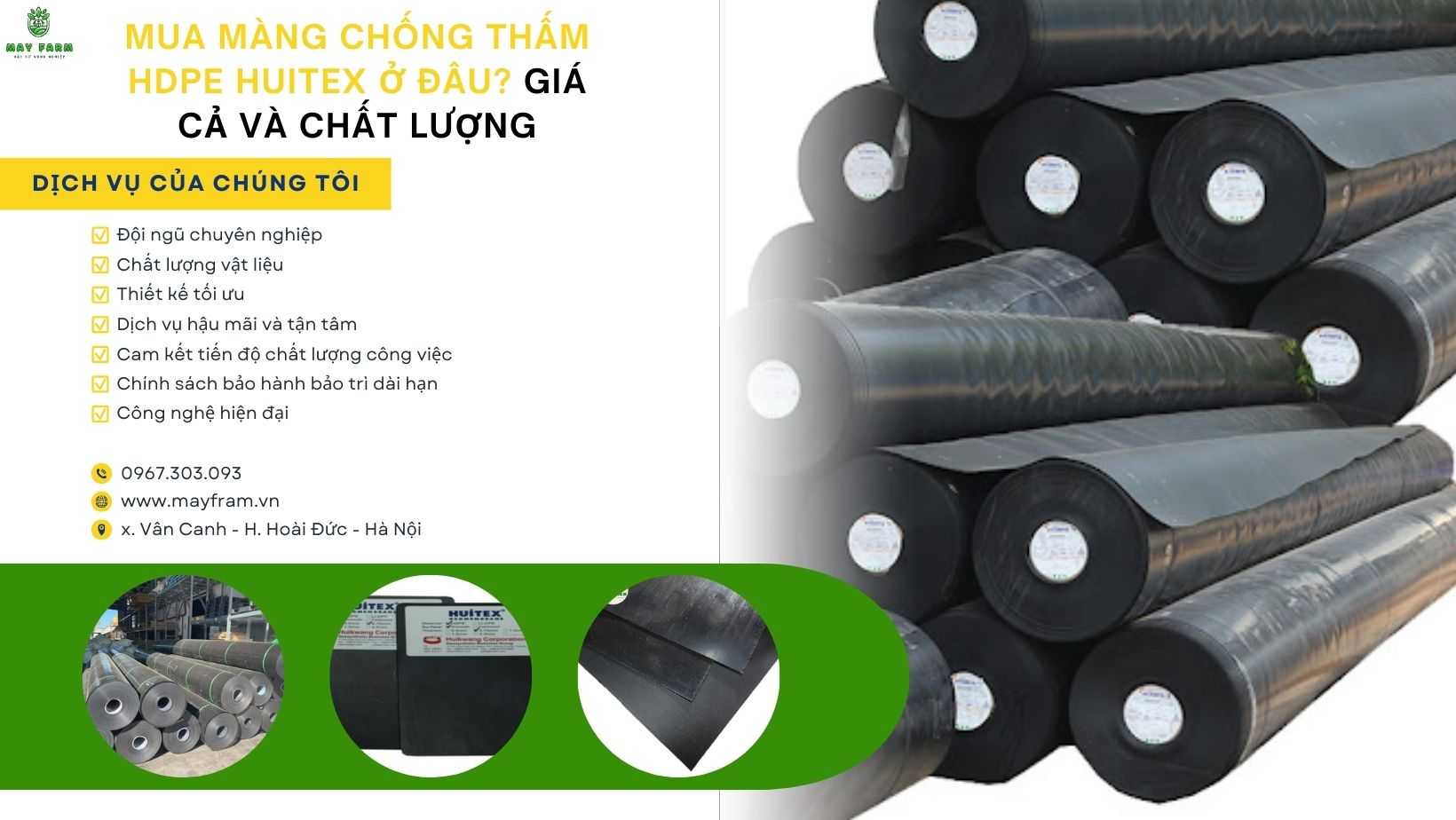 Mua màng chống thấm HDPE Huitex ở đâu? Giá cả và chất lượng