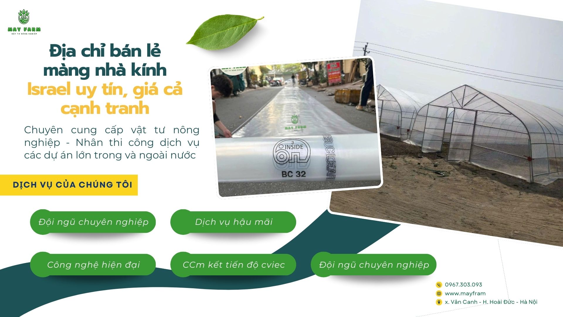 Địa chỉ bán lẻ màng nhà kính Israel uy tín, giá cả cạnh tranh